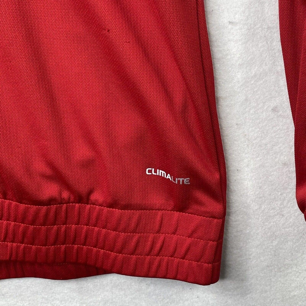 Adidas Full Zip Up Jacket Mens Small Tall Red Black Sporty Track Jacket - Picture 10 of 15